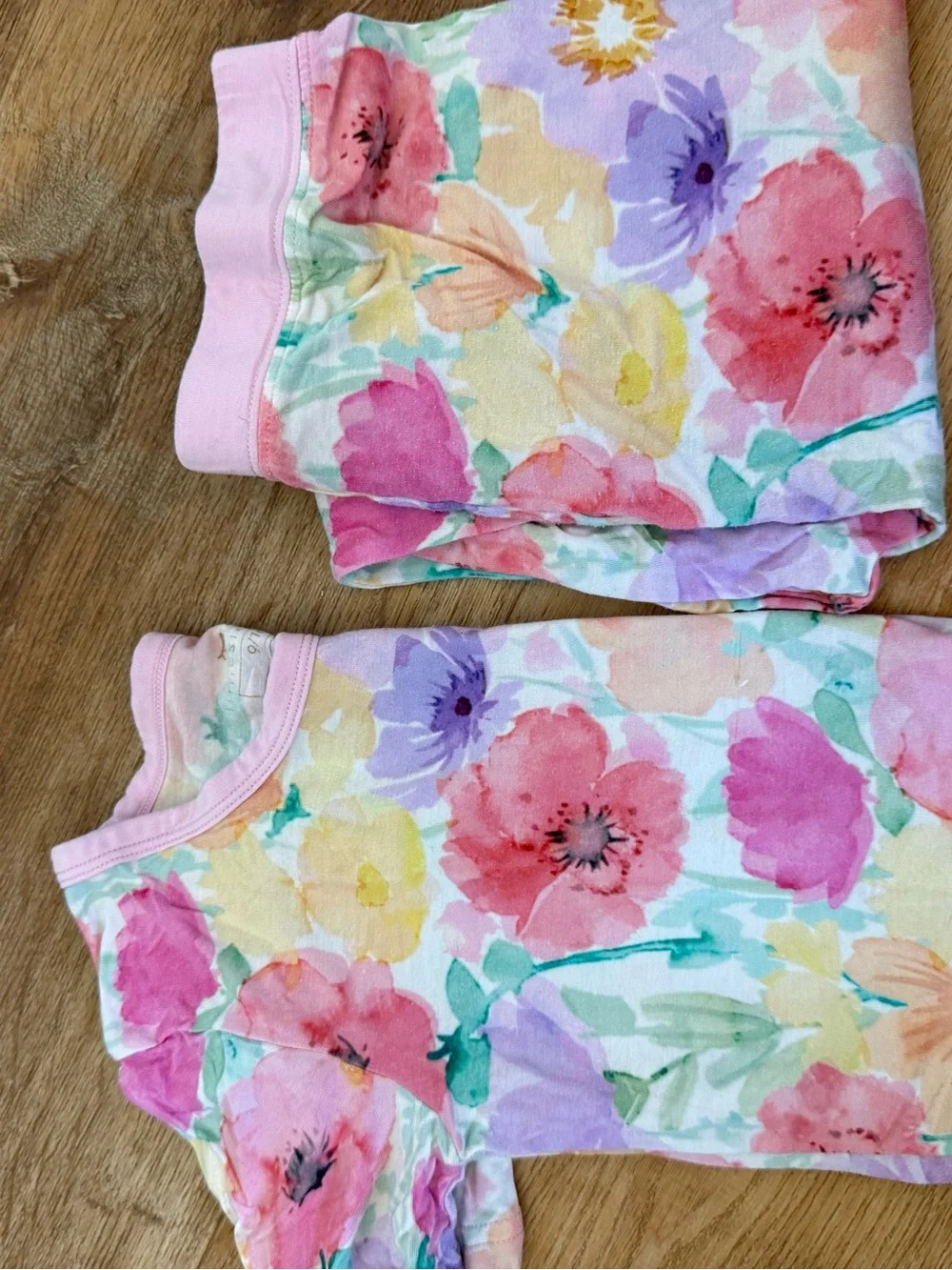 Little Sleepies Kids Floral Pink Cotton Pajama Set Size 9/10